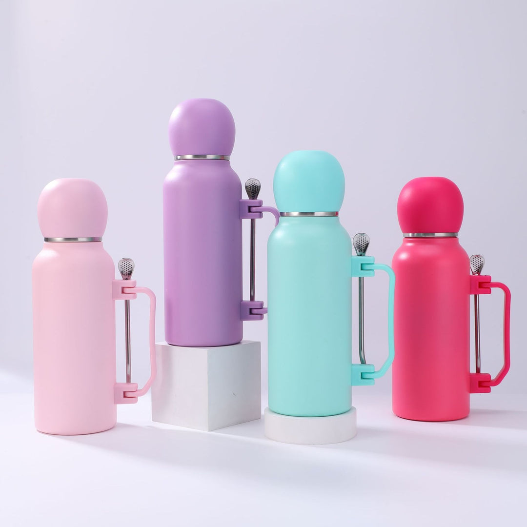 Women practical insulated bottle with integrated tea strainer Bowlift