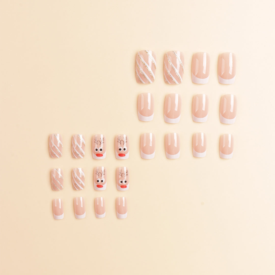 Festive Themed Character Press-On Nail Art Bowlift
