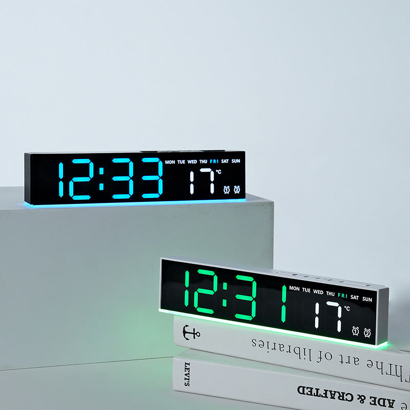 Digital clock with large LED display and temperature display Bowlift