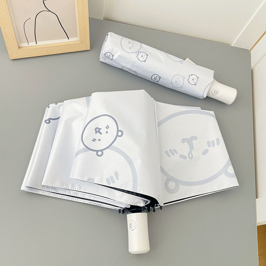 Women's Automatic Folding Umbrella with Playful Animal Design Bowlift