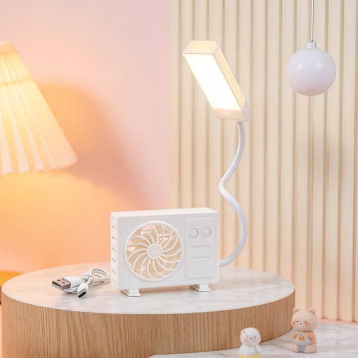 Multifunctional table lamp with integrated fan Bowlift