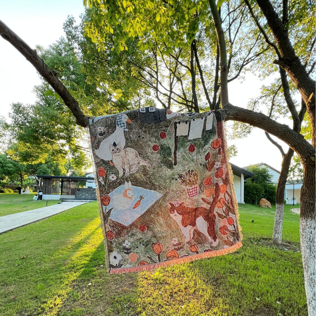 Artistic Farm-Themed Throw Blanket
