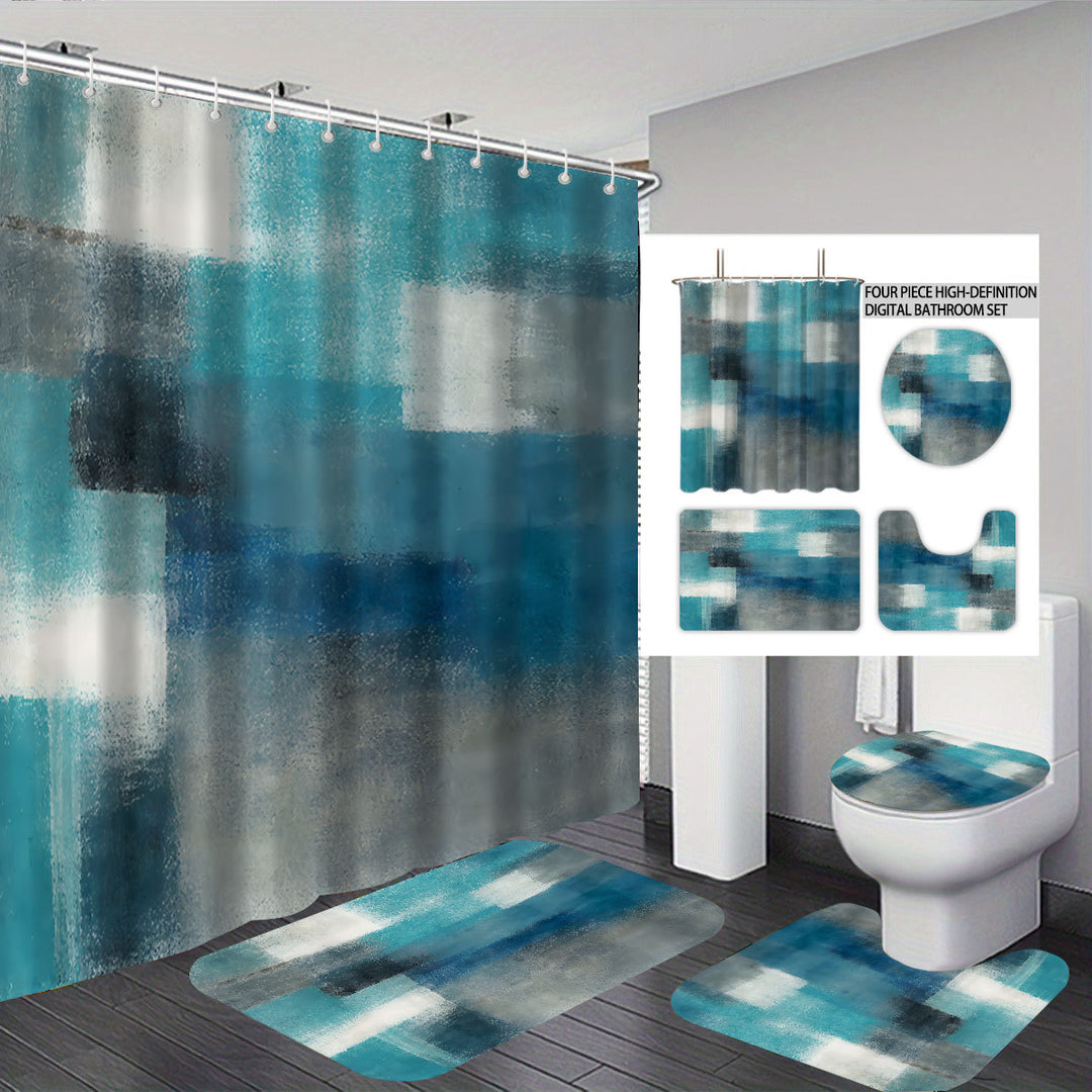 Abstract Design Four-Piece Digital Bathroom Set Bowlift