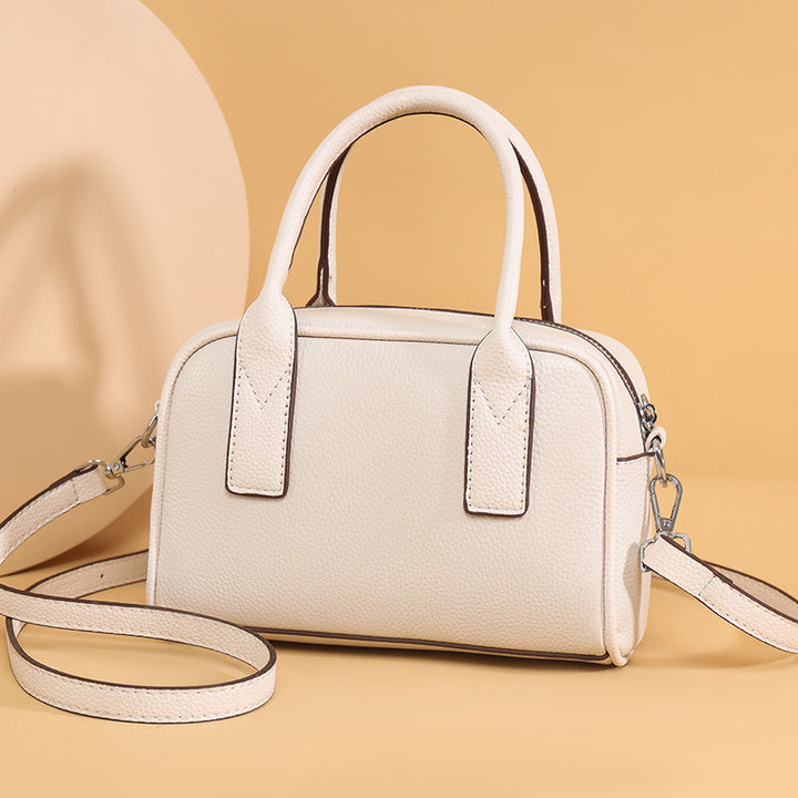 Textured Leather Mini Handheld Satchel Bowlift