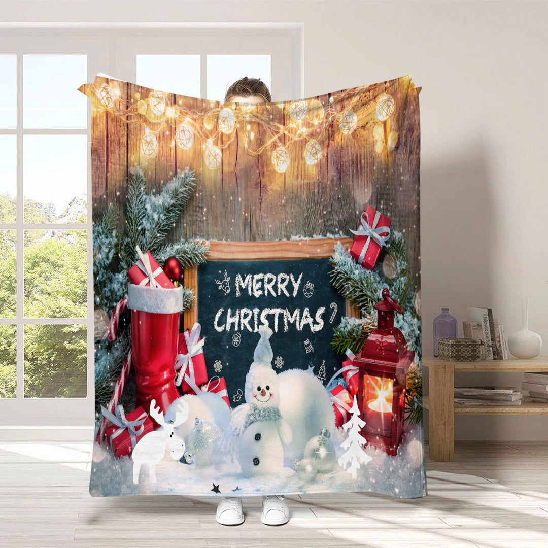 Holiday-Themed Fleece Throw Blanket