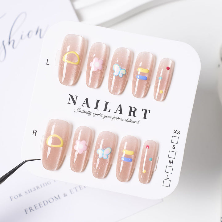 Press-On Nail Art Set with Elegant Leopard Design Bowlift