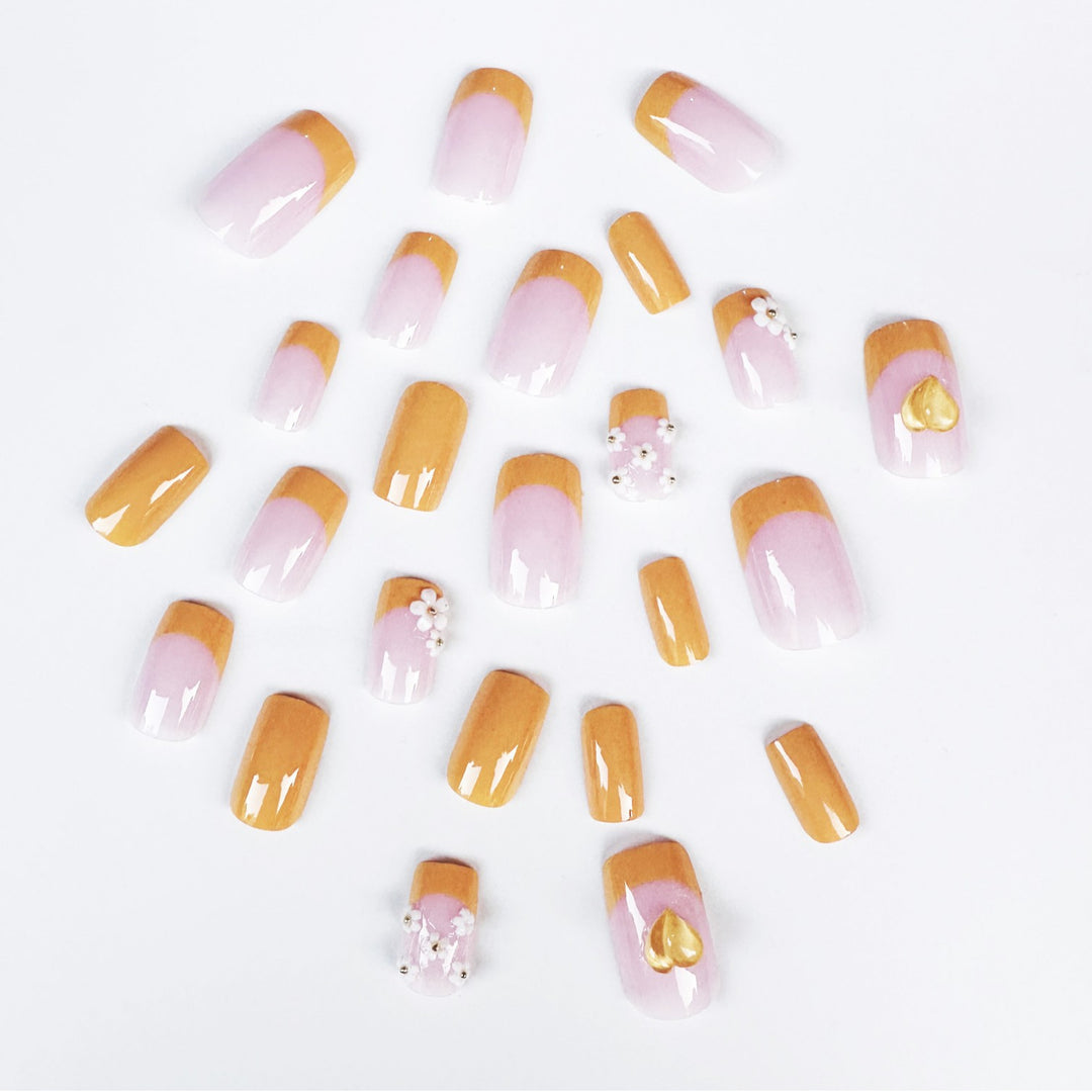 Floral Acrylic Nail Tips Bowlift