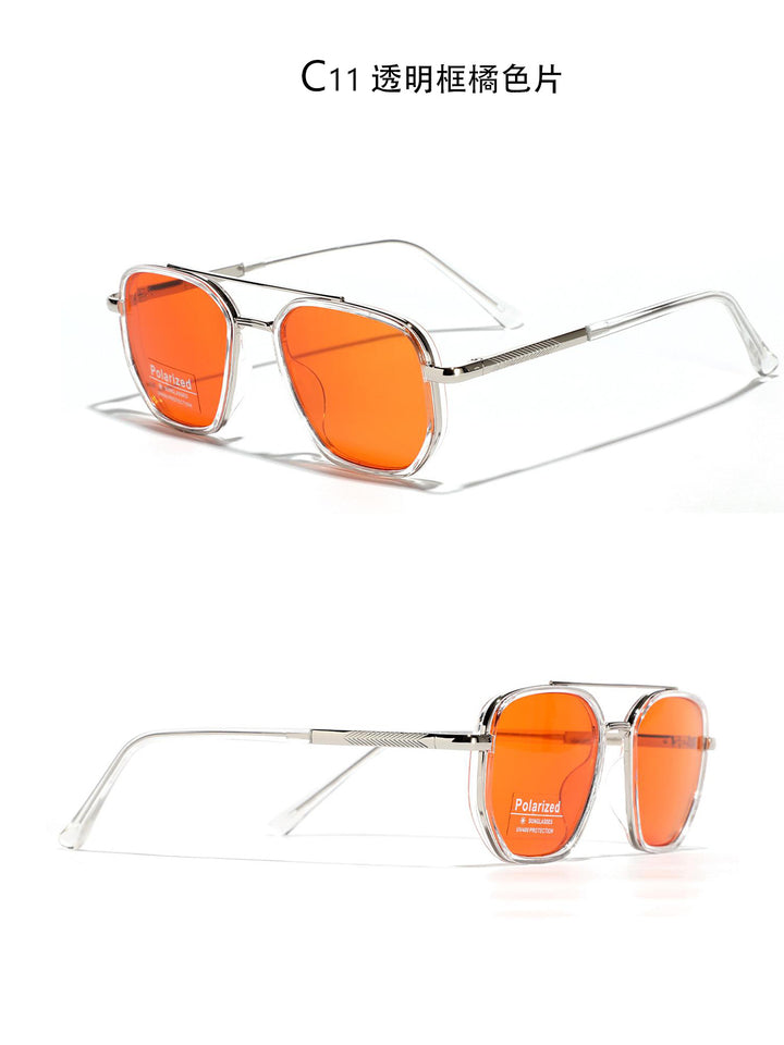 Women's Square Sunglasses with Polarized Lenses and Elegant Metal Frame Bowlift