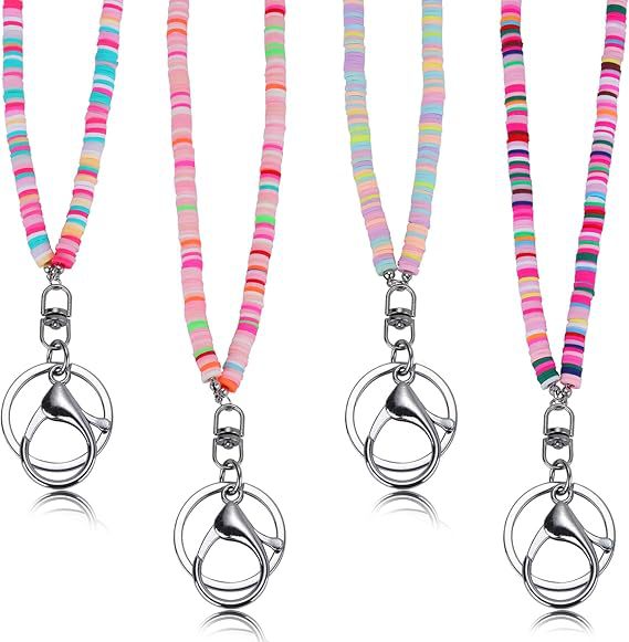 Colorful Beaded ID Badge Holder Lanyard Bowlift