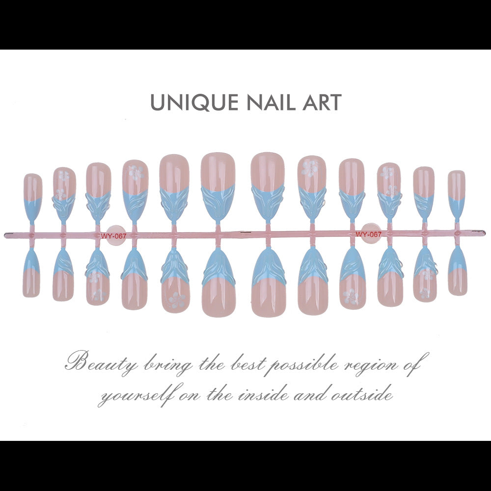 Elegant Floral-Themed Press-On Nail Art Set Bowlift