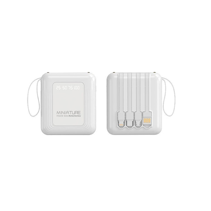 Mini power bank with integrated multifunction charging cable Bowlift