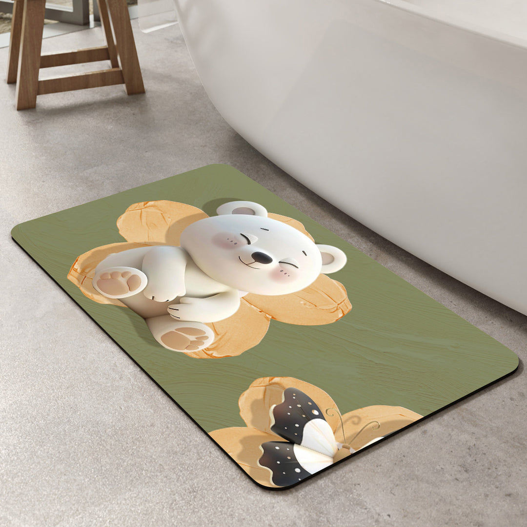 Mermaid-Themed Memory Foam Bath Mat Bowlift
