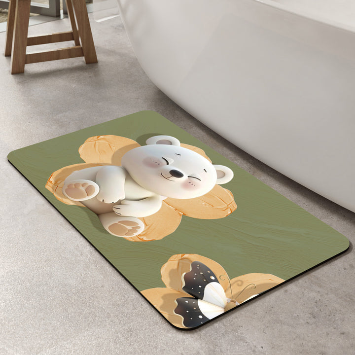 Mermaid-Themed Memory Foam Bath Mat Bowlift