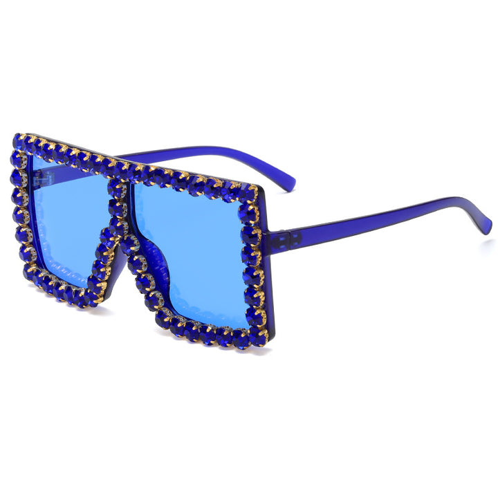 Women's striking square sunglasses with sparkling appliques Bowlift