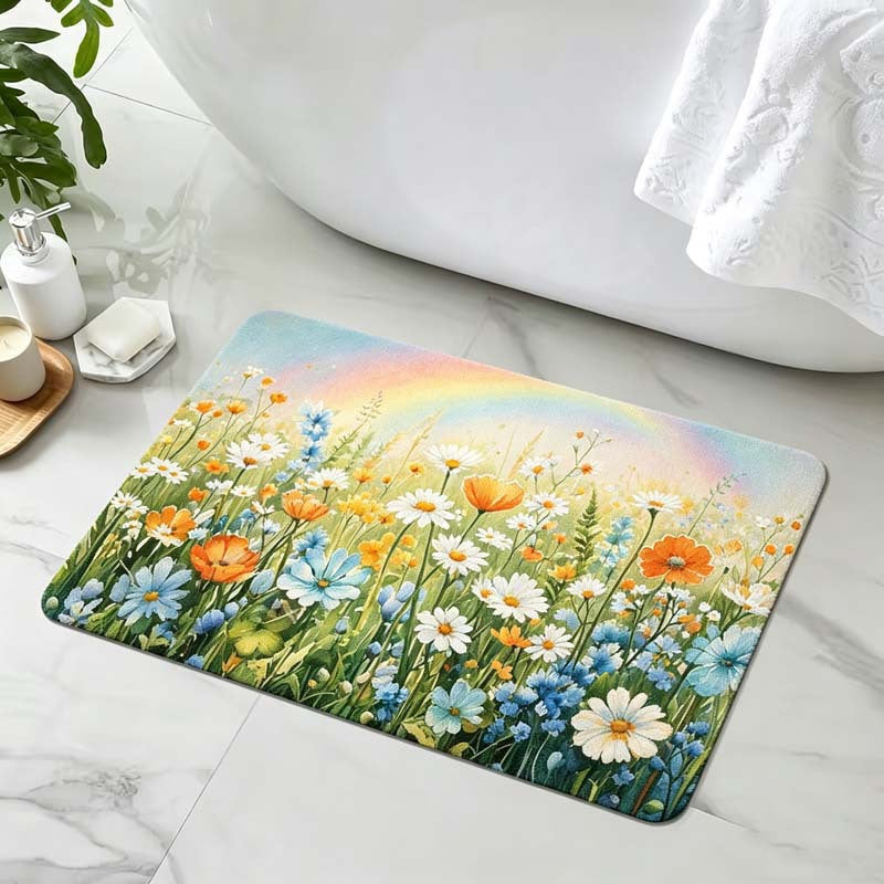 Floral-Themed Comfort Bath Mat Bowlift
