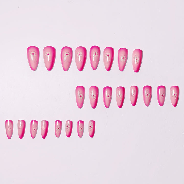 Floral Art Acrylic Nail Set Bowlift