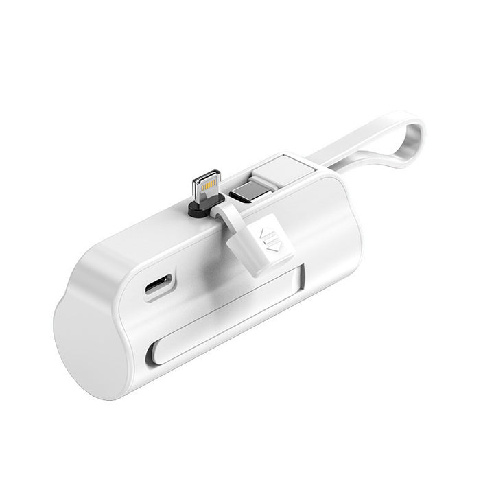 Portable charger with integrated charging cable and ergonomic design Bowlift