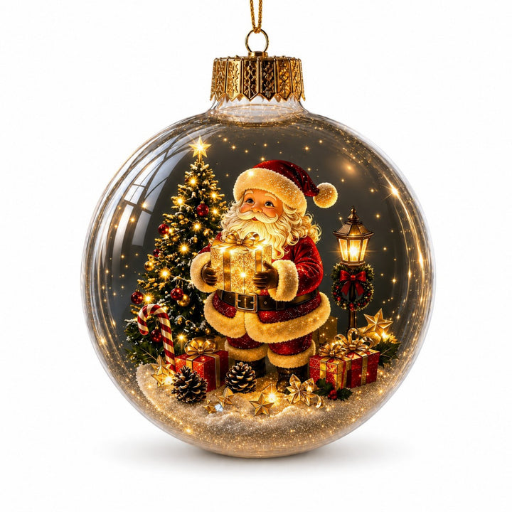 3D Santa Snow Globe Christmas Tree Ornament