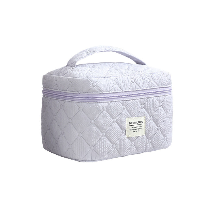 Quilted Multi-Compartment Makeup Organizer Bowlift