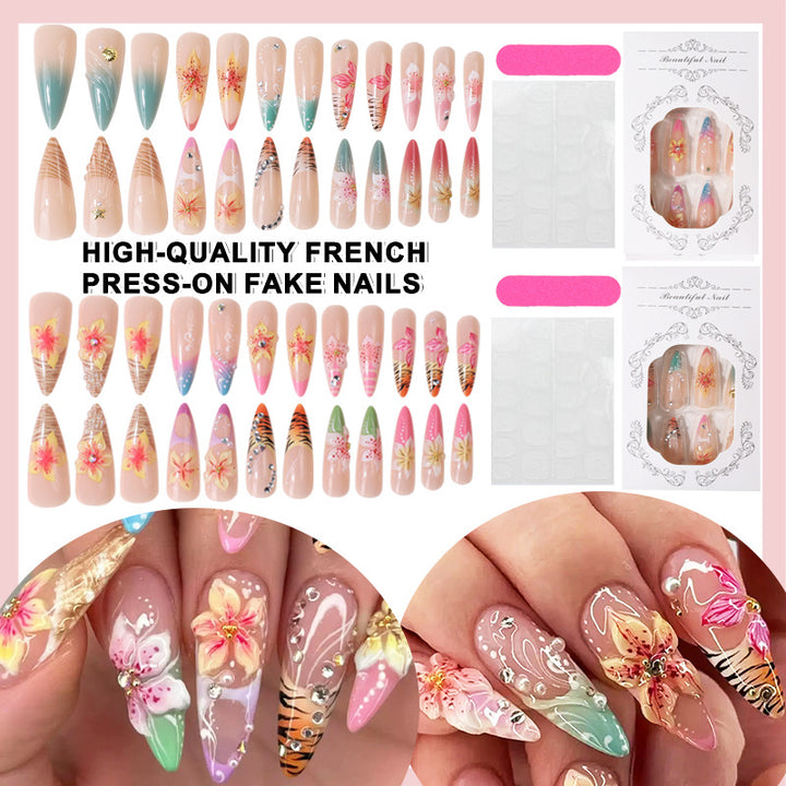Premium Decorative Press-On Nail Set Bowlift