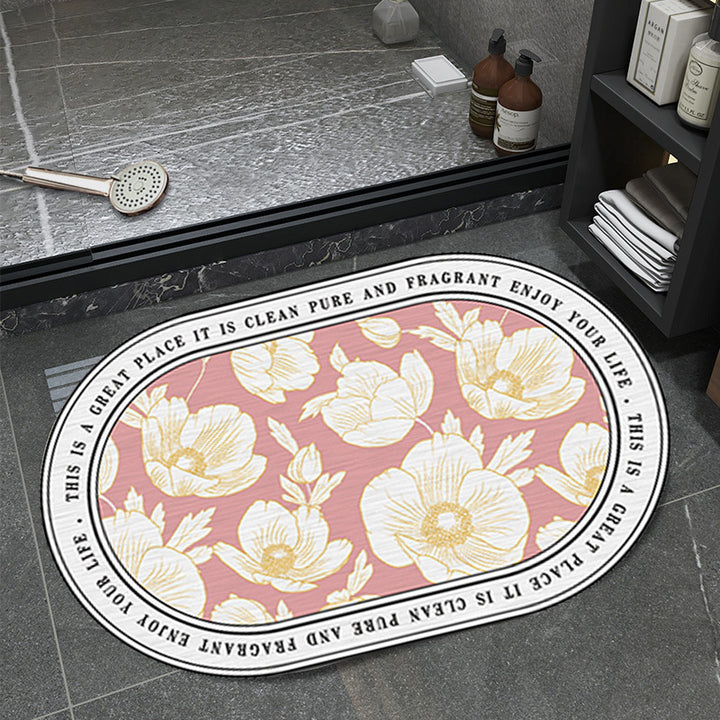 Unisex Floral Pattern Bathmat Bowlift