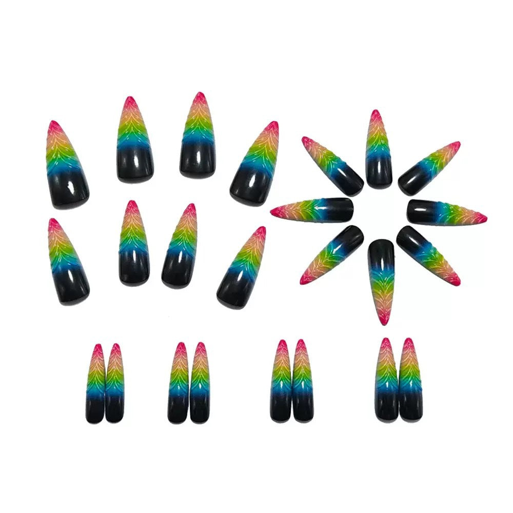 Artistic Leaf-Shaped Nail Extensions Bowlift