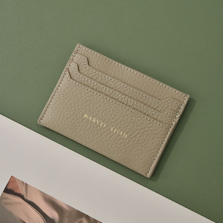 Textured Leather Card Holder Bowlift