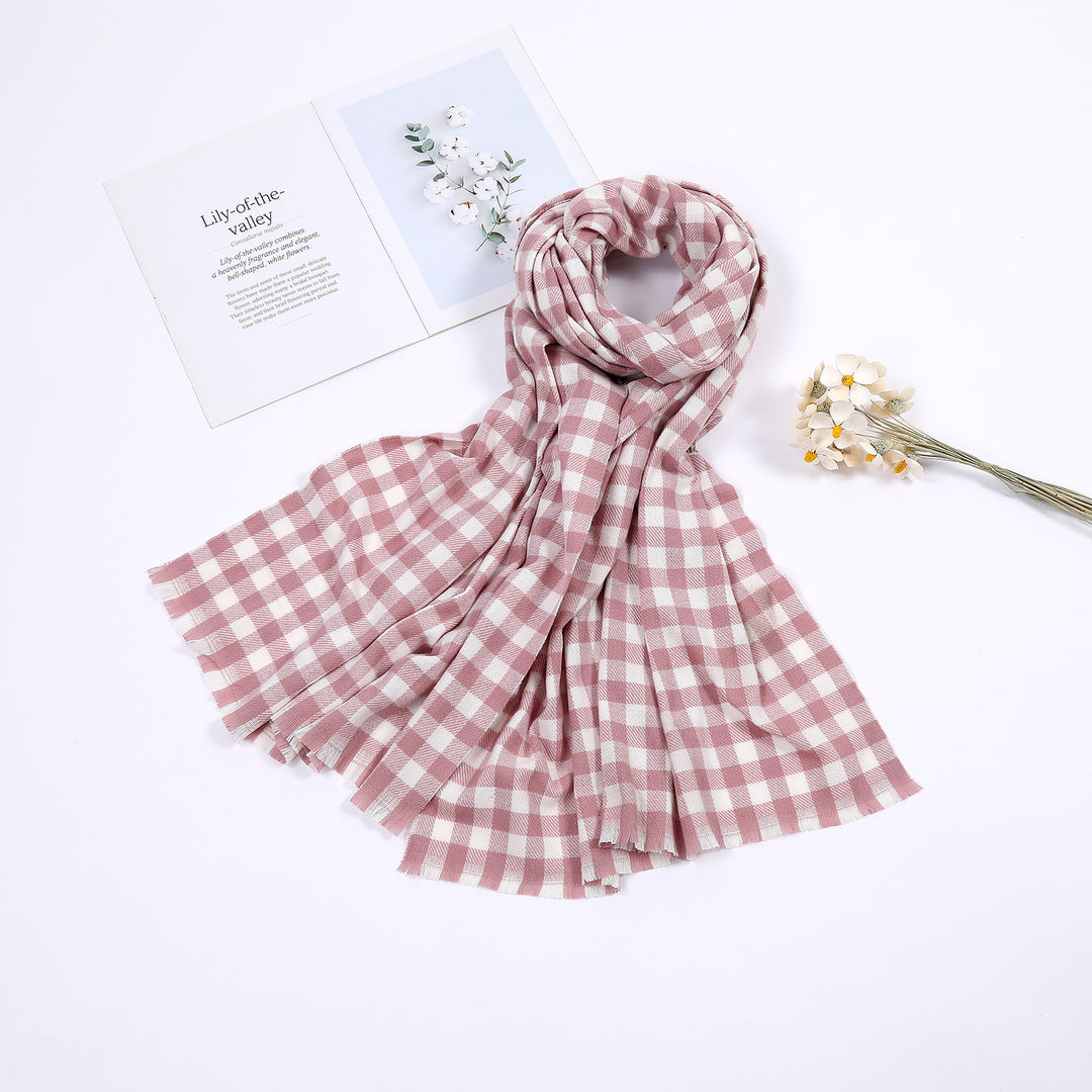 Ladies comfortable check scarf Bowlift