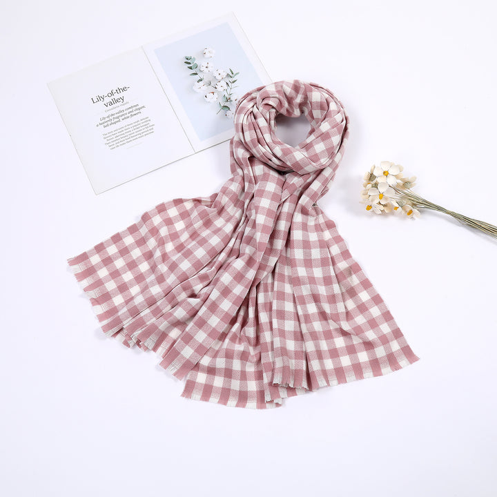 Ladies comfortable check scarf Bowlift