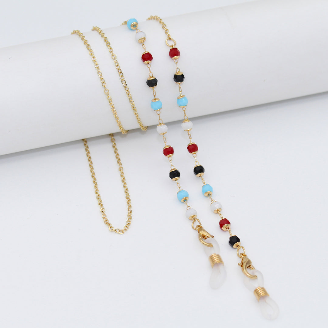 Luxe Crystal-Embellished Eyewear Chain Bowlift