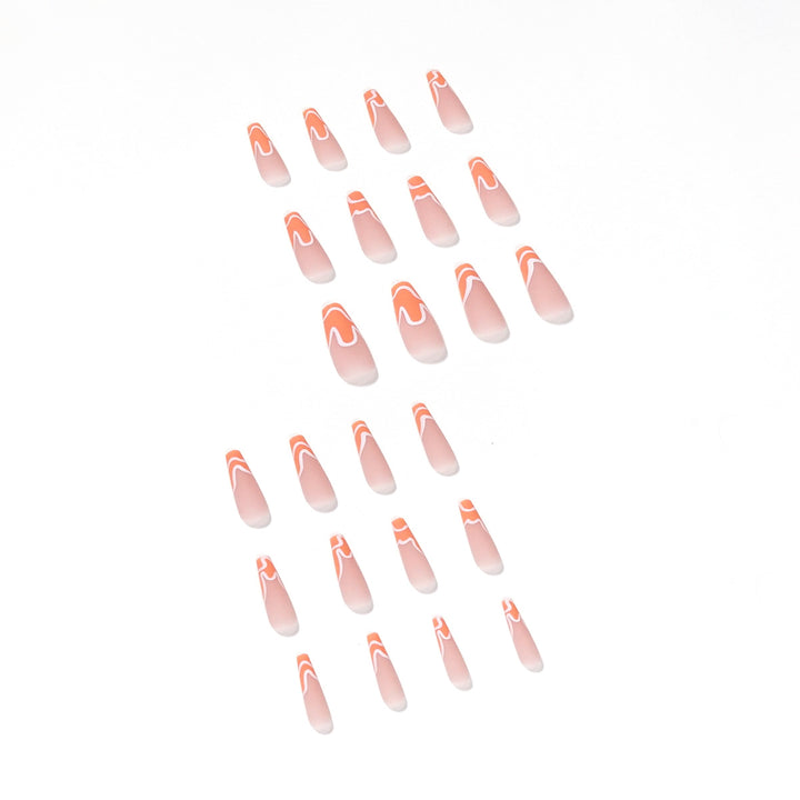 Artful acrylic nails with creative wave design Bowlift