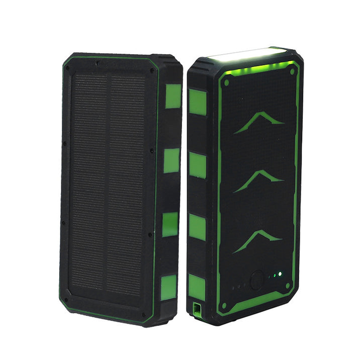 Solar-powered high-performance power bank with robust housing Bowlift