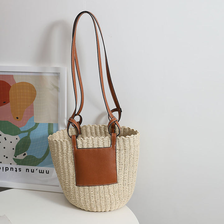 Basket bag with elegant leather detail Bowlift