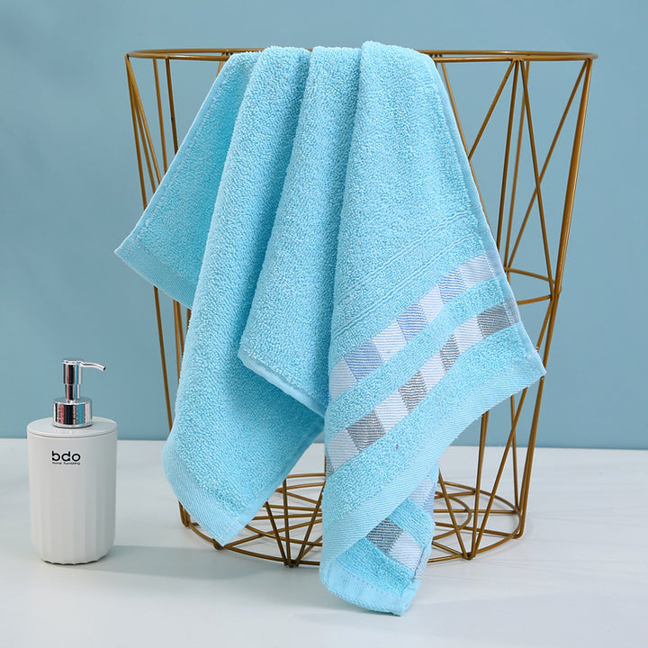 Terry Bath Towel With Luxurious Check Pattern Bowlift