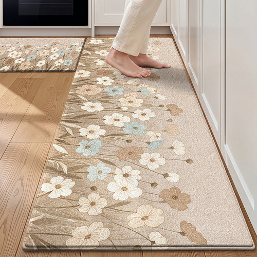 Floral Patterned Kitchen Mat Set Bowlift