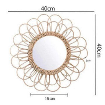 More Elegant Round Wall Mirror Made of Natural Rattan Bowlift
