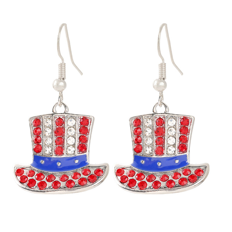 Women nan enamel horseshoe earrings with star motif and fishhook closure Bowlift