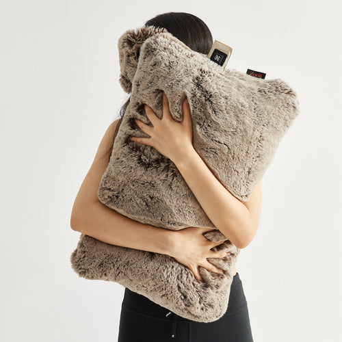 Women Cozy Plush Pillow with Integrated Handle Bowlift