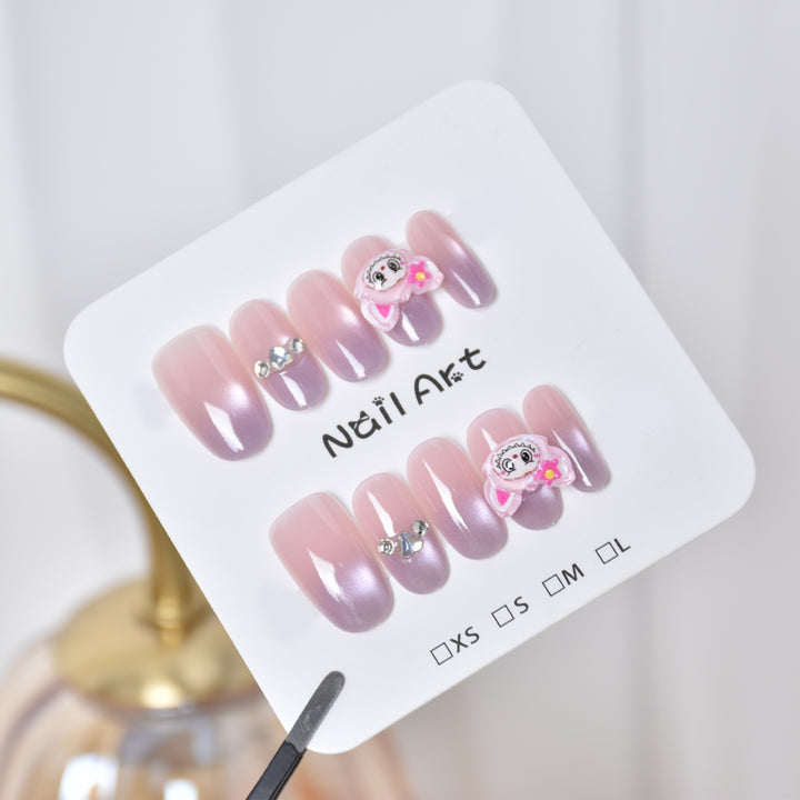 Creative Themed Press-On Nail Art Bowlift