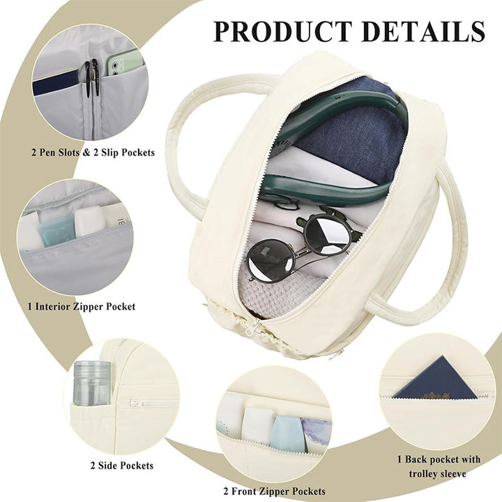 Multifunctional Travel Bag with Removable Cosmetic Bag Bowlift