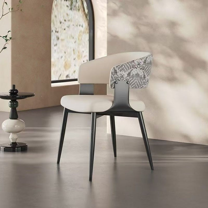 Contemporary Floral Accent Dining Chair Bowlift