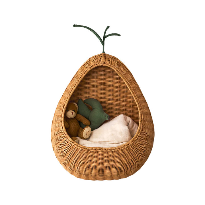 Decorative Woven Pear-Shaped Storage Basket Bowlift