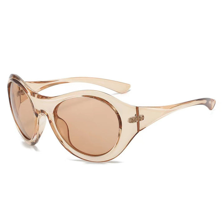 Ladies Fashion Oval Sunglasses with Transparent Frame Bowlift