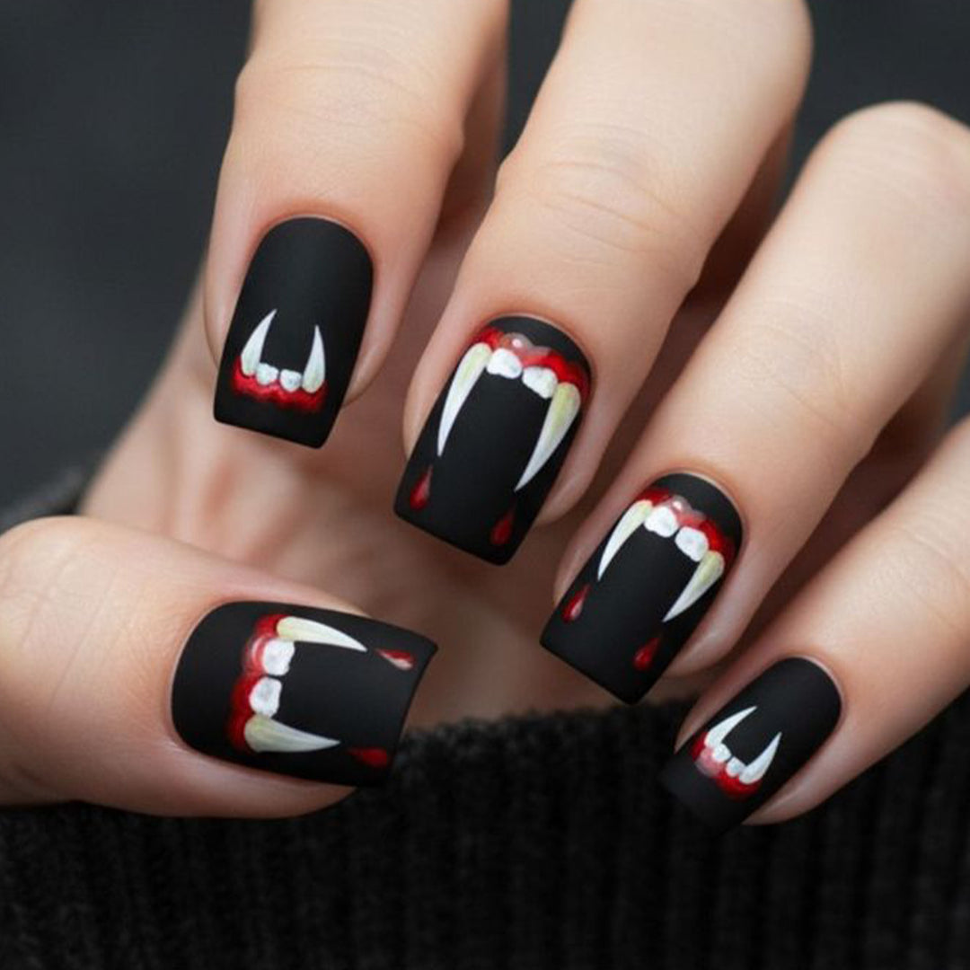 Vampire-Themed Acrylic Nail Art Set Bowlift