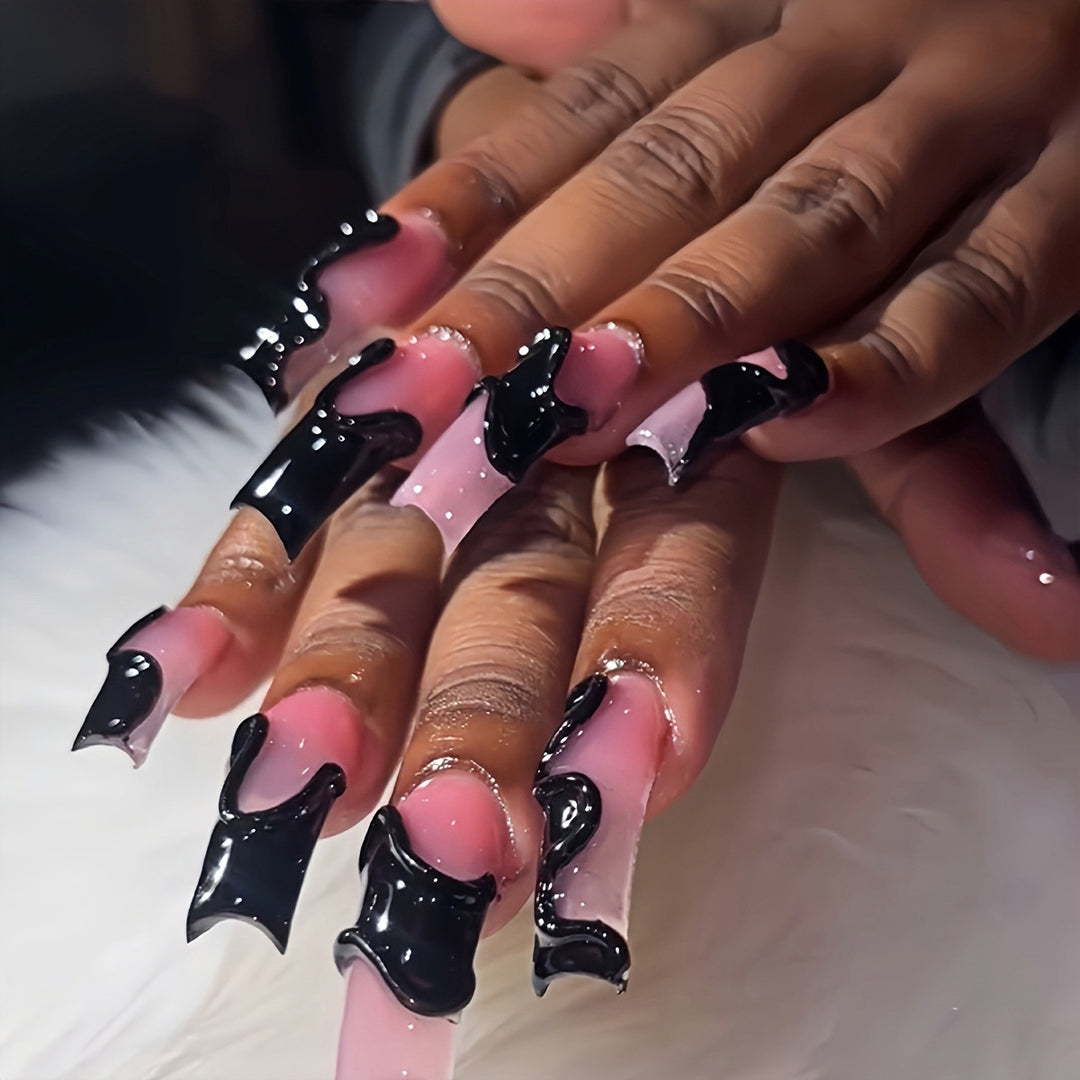 Artistic Melting Effect Press-On Nail Extensions Bowlift