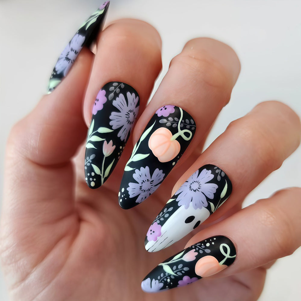 Artificial Nail Set with Creative Halloween Designs Bowlift