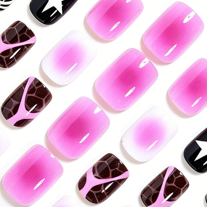 Artistic Press-On Nail Set with Unique Patterns Bowlift