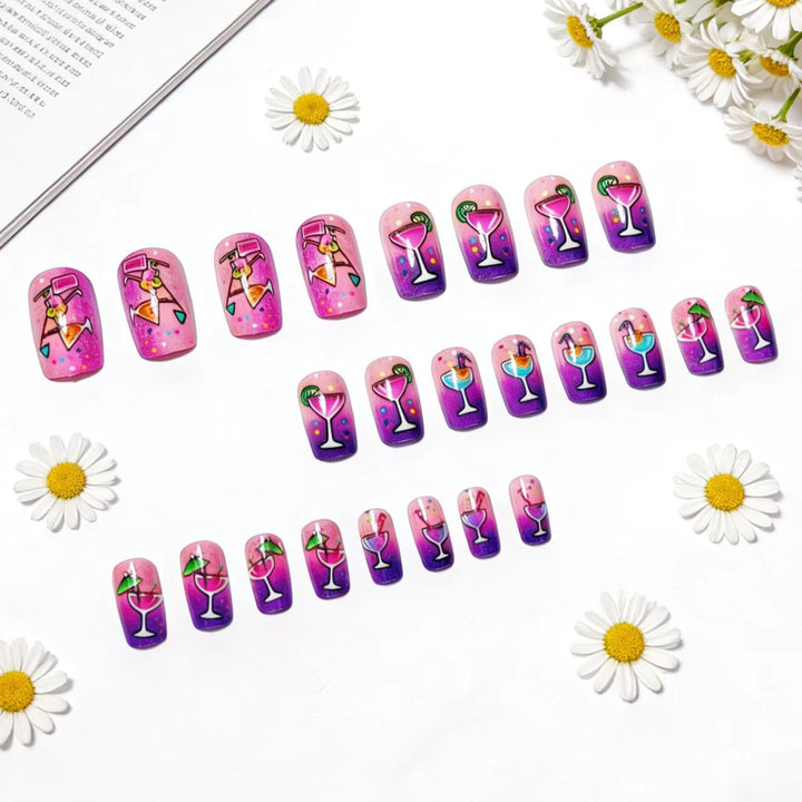 Creative Art Nails with Cheerful Cocktail Design Bowlift
