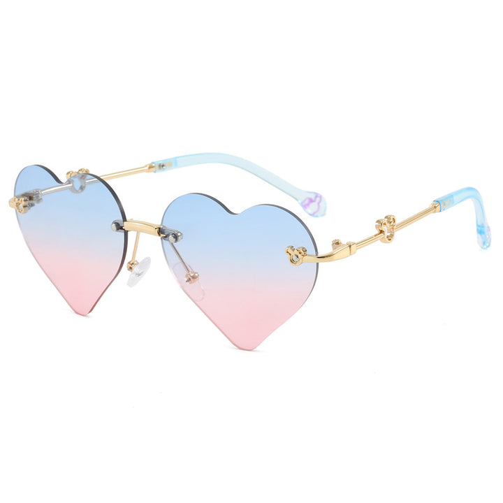 Women's Heart-Shaped Sunglasses with Mirrored Lenses Bowlift