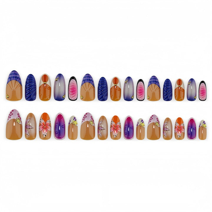 Exclusive Art Nails with Floral Accents Bowlift
